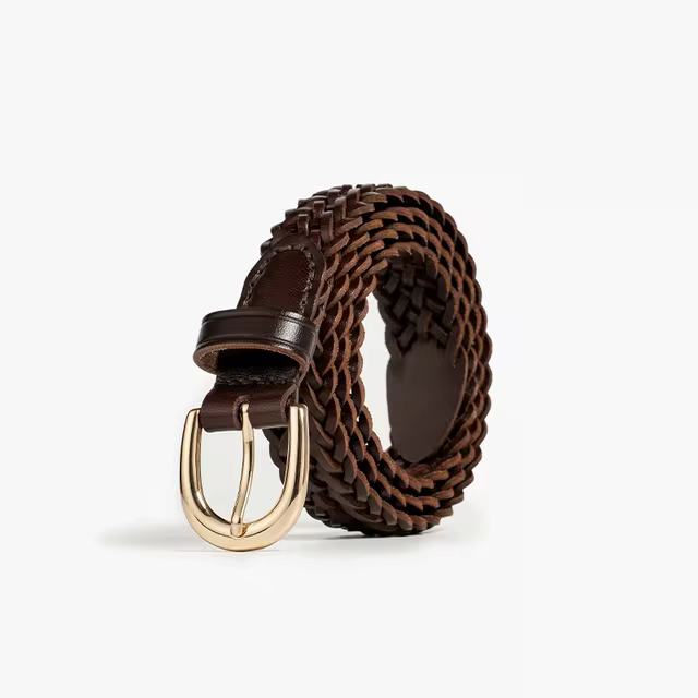 Ceinture Tissée en Cuir pour Femmes